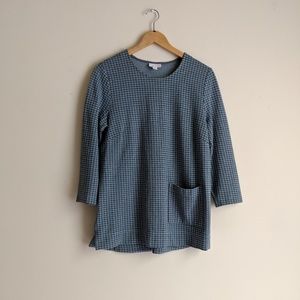 J. Jill Ponte Knit Houndstooth 3/4 Sleeve